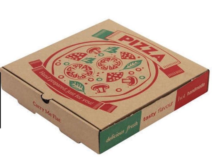 Pizza packaging box from company brochure